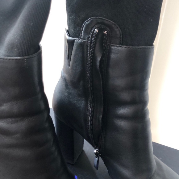 Gunmetal leather sock boots - Picture 3 of 7